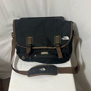 The North Face Black and Brown Men's Messenger Bag Vintage Retro